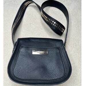 Steve Madden: Black Riveted Crossbody Bag